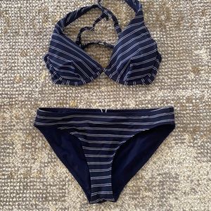 Athleta striped bikini. Flattering!!